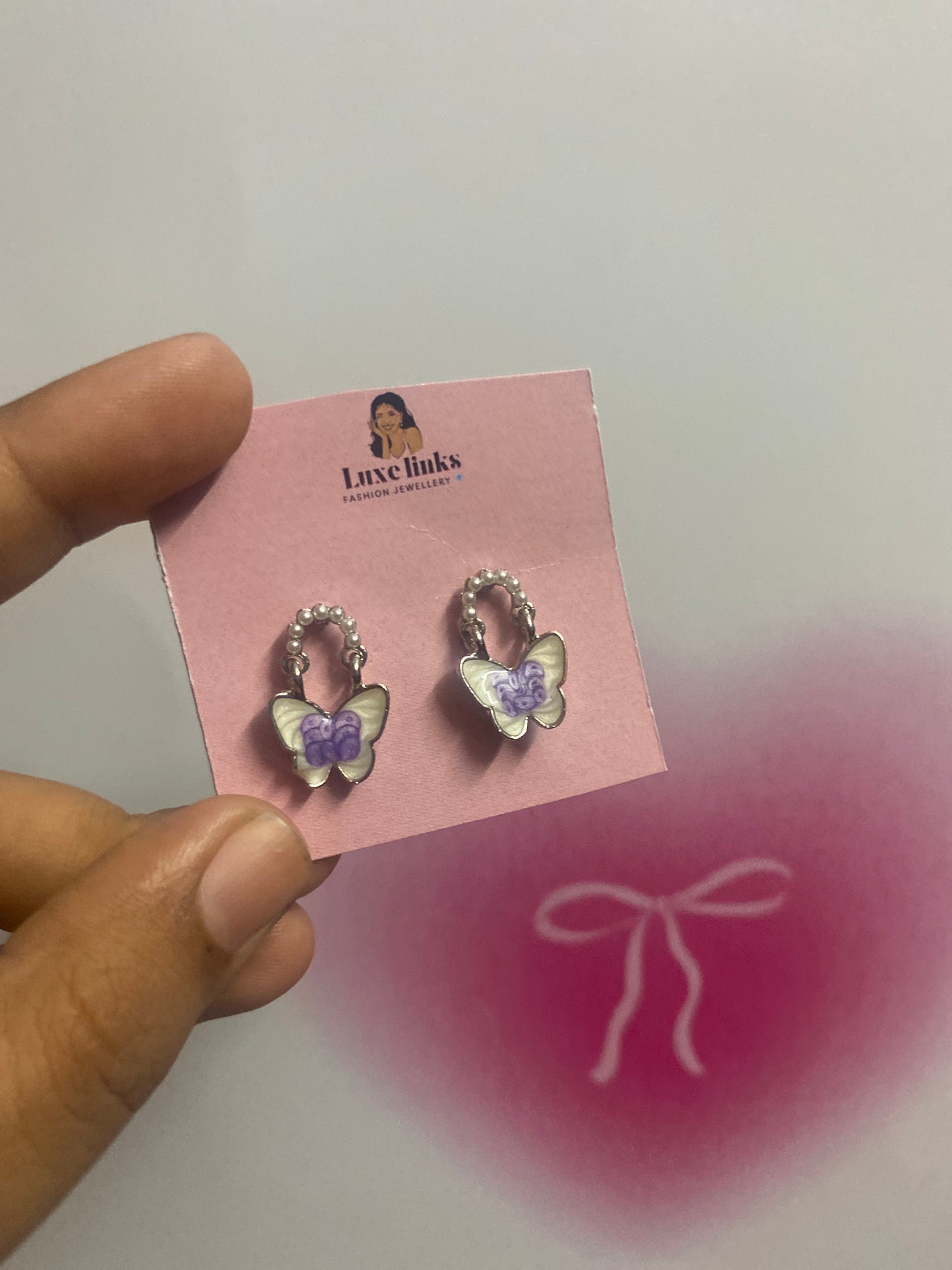 Butterfly drop earring