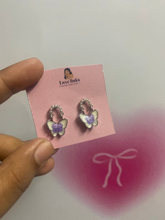 Butterfly drop earring